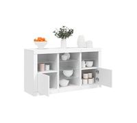 vidaXL Buffet 123x37x67 cm avec lumières LED Blanc, Meuble de rangement