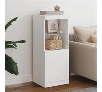 vidaXL Buffet avec Lumières LED, Armoire Latérale de Rangement, Organisateur de Salon Salle de Séjour Maison Intérieur, Moderne, Blanc