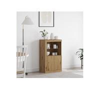 Buffet Vidaxl Avec Lumières Led Chêne Artisan 60,5x37x100 Cm