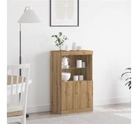 Buffet avec lumières LED Chêne Artisan 60x37x100 cm chêne