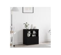 vidaXL Buffet avec lumières LED Chêne noir 60 × 37 × 67 cm