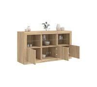 vidaXL Buffet avec lumières LED – Chêne Sonoma 123x37x67 cm