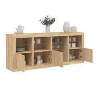 Vidaxl Buffet Avec Lumières Led Chêne Sonoma 164x37x67 Cm