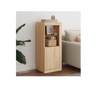 vidaXL Buffet avec lumières LED – Armoire latérale de rangement 41x37x100 cm, Chêne Sonoma