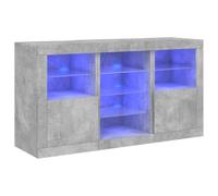 vidaXL Buffet 3209082 avec lumières LED gris béton 123x37x67 cm