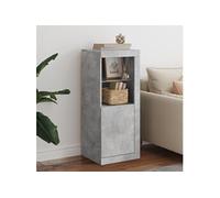 vidaXL Buffet 836647, armoire latérale avec lumières LED, rangement moderne, gris béton 41x37x100 cm