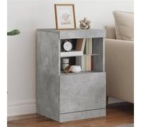 vidaXL Buffet avec Lumières LED, Armoire Latérale de Rangement, Organisateur de Salon Salle de Séjour Maison Intérieur, Moderne, Gris Béton