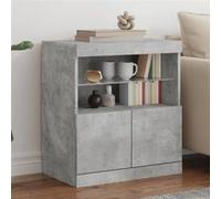 vidaXL Buffet avec lumières LED gris béton 60x37x67 cm