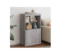 vidaXL Buffet avec lumières LED sonoma gris 60 5x37x100 cm 836670