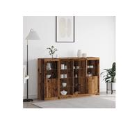 vidaXL Buffet LED Bois ancien 163 x 37 x 100 cm Bois d'ingénierie