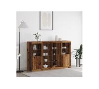 Buffet avec Lumières LED Vieux Bois 163x37x100 cm Bois d ingénierie, Buffet avec Lumières LED Vieux Bois 41x37x100 cm