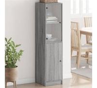vidaXL Buffet avec porte en verre sonoma gris 35x37x142 cm