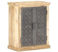 Buffet avec portes en acier 60x35x75 cm Bois de manguier solide