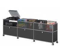 Buffet avec rangement pour vinyles USM Haller gris anthracite - USM LOOK BOOK 59_33