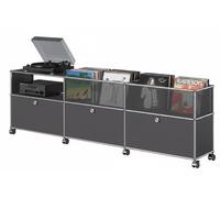 Buffet avec rangement pour vinyles USM Haller gris moyen - USM LOOK BOOK 59_32