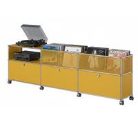 Buffet avec rangement pour vinyles USM Haller jaune doré - USM LOOK BOOK 59_25