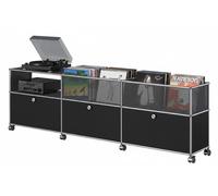 Buffet avec rangement pour vinyles USM Haller Noir Graphite - USM LOOK BOOK 59_30