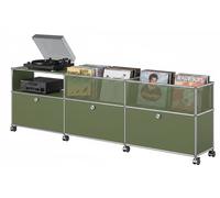 Buffet avec rangement pour vinyles USM Haller vert olive - USM LOOK BOOK 59_36