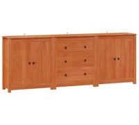 Buffet avec tiroir 3 pcs Brun Ciré Pin massif