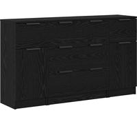 Buffet avec tiroir 3 pcs Chêne noir Bois d'ingénierie
