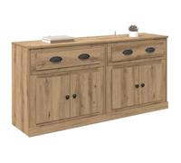 Buffet avec tiroir - vidaXL - Chêne artisanal - 70x35.5x67.5 cm - Avec 4 portes - 2 pièces - Finition mate