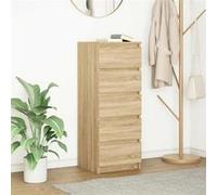 vidaXL Buffet avec tiroirs Chêne Sonoma – Bois ingénierie, 37,5x35x99 cm