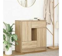 vidaXL Buffet avec tiroirs et Portes chêne Sonoma 70,5x34x74,5 cm, Meuble de Rangement, Armoire de Buffet, Meuble d'entrée, Meuble Buffet