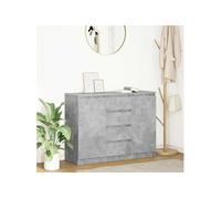 vidaXL Buffet avec tiroirs Gris béton 100,5x35x76 cm Bois d'ingénierie