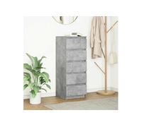 vidaXL Buffet avec tiroirs Gris béton 37,5x35x99 cm Bois d'ingénierie
