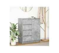vidaXL Buffet avec tiroirs Gris béton 71x35x84 cm Bois d'ingénierie
