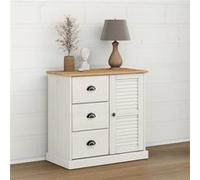 vidaXL Buffet avec tiroirs VIGO 78x40x75 cm blanc bois massif de pin