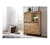 Buffet avec vitrine 103x40x148cm - Bois de chêne sauvage huilé (Bois naturel) - VILLANDERS #105