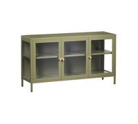 Buffet avec vitrine en verre NEWPORT Métal 115 cm Vert