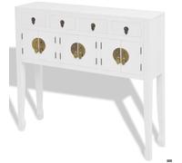 Buffet bahut armoire console meuble de rangement en style chinois en bois massif blanc