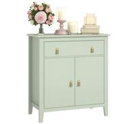 Buffet bahut - Armoire de rangement à 2 niveaux avec tiroir - Étagère réglable - Structure en bois - Style moderne et minimaliste - 80x40x90 cm - Vert clair