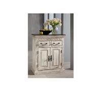 Buffet bahut - Bois massif de manguier ciré (Blanc antique) - Style Campagne Chic - CASTLE ANTIK #209