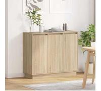 Buffet - Bahut/Commode couloir Beige Magnifique Buffet LED - pour Rangement - Chêne Sonoma 90x32x75cm - bois d'ingénierie CL4964613