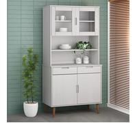 Buffet - Bahut/Commode couloir Blanc Magnifique Dessus de buffet MOLDE Blanc 90x35x100cm - bois massif de pin CL9184288