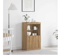 Buffet - Bahut/Commode couloir Marron Magnifique Buffet LED - pour Rangement - Marron 60x37x100cm - bois d'ingénierie CL7628810