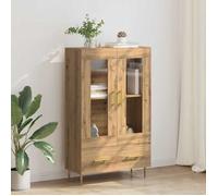 Buffet - Bahut/Commode couloir Marron Magnifique Haut Armoire avec tiroir - pour Rangement - Chêne artisanal 69,5x31x115cm CL4834029