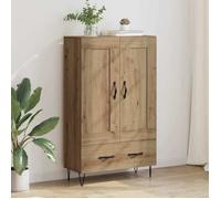Buffet - Bahut/Commode couloir Marron Magnifique Haut Armoire avec tiroir - pour Rangement - Chêne artisanal 69,5x31x115cm CL1275418