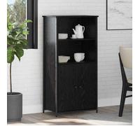Buffet - Bahut/Commode couloir Noir Magnifique Haut Armoire Chêne noir 62x36x121,5cm - bois d'ingénierie CL4937998