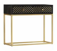 Buffet - Bahut/Commode couloir Noir Magnifique Table console Noir et doré 90x30x75cm - bois de manguier massif CL8315752