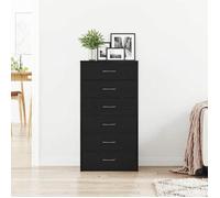 Buffet bahut/Commode MVS - multi-rangement - Meuble sur pied - avec 6 tiroirs Chêne noir 50x34x96cm Bois d'ingénierie &26_2567959