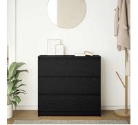 Buffet bahut/Commode MVS - multi-rangement - Meuble sur pied - chêne noir 80x35x76cm bois d'ingénierie &26_7499892