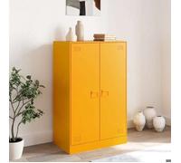 Buffet bahut/Commode MVS - multi-rangement - Meuble sur pied - jaune moutarde 67x39x107cm acier &26_5151953