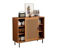 Buffet Bahut cuisine commode meuble nature de rangement avec 2 portes,L100 x P37 x H90 cm pour salon, couloir et salle à manger