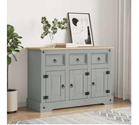 Buffet Bahut de Salon,Armoire de Cuisine, Corona gris 112x43x78 cm ,Bois massif pin mexicain BONNIE B80045699