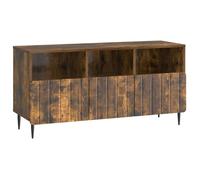 vidaXL Meuble TV Chêne fumé 102 x 34,5 x 50 cm Bois d'ingénierie, Meuble TV rectangulaire Tendance pour Salon, Espace de Rangement Multi-Usage, Meuble Contemporain