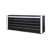 Buffet bahut LINA noir et blanc avec LED - 4 portes